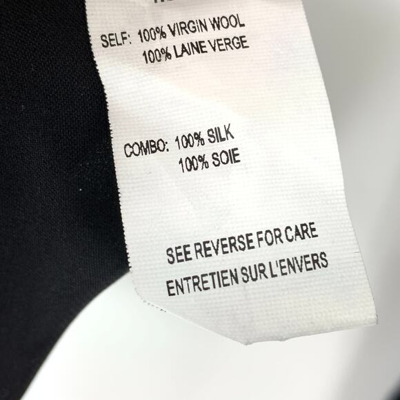 THAKOON Women's Size M Asymmetrical Sweater Long Sleeve Black Wool Silk Panels - Picture 7 of 8